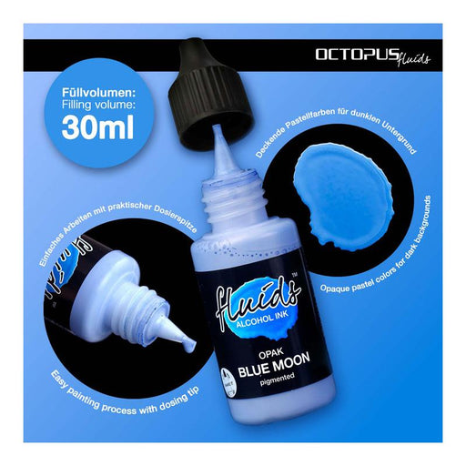 Octopus Fluids Alcohol Ink Opak Blue Moon 30ml OCTOAIPBL025_2