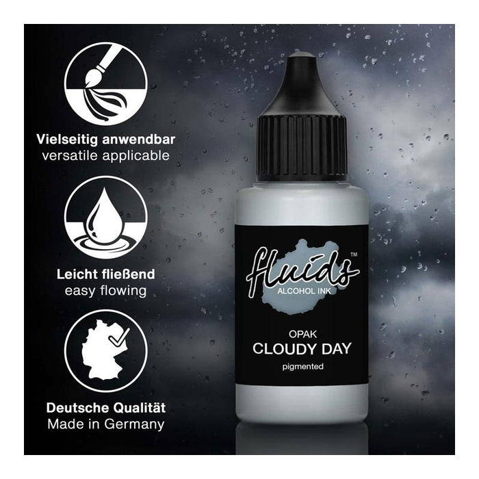 Octopus Fluids Alcohol Ink Opak Cloudy Day Grey 30ml OCTOAIPGY025_3