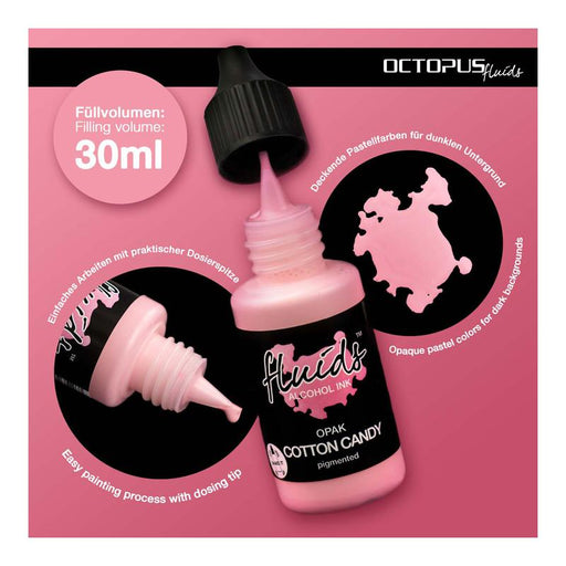 Octopus Fluids Alcohol Ink Opak Cotton Candy Pink 30ml OCTOAIPRT025_2