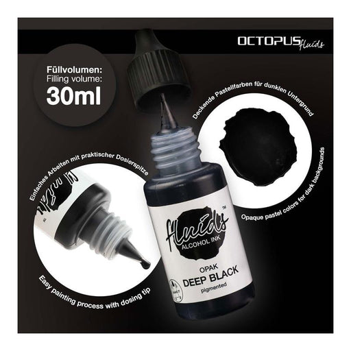 Octopus Fluids Alcohol Ink Opak Deep Black 30ml OCTOAIPBK010_2