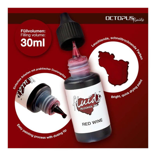 Octopus Fluids Alcohol Ink Red Wine 30ml OCTOAIRT025_2