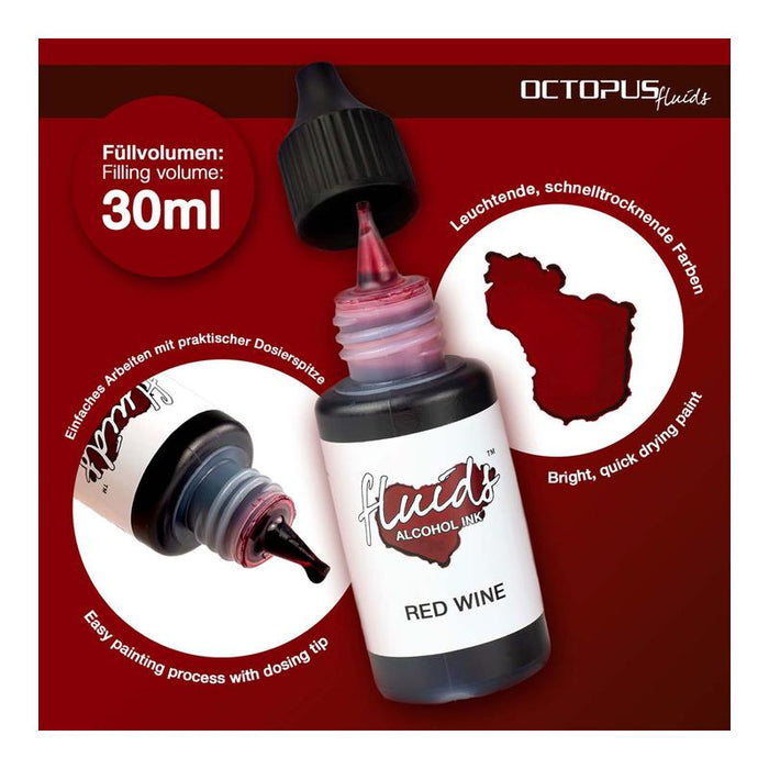 Octopus Fluids Alcohol Ink Red Wine 30ml OCTOAIRT025_2