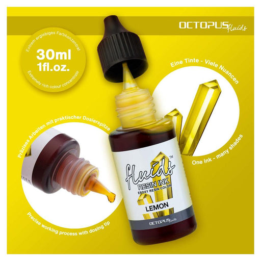 Octopus Lemon Yellow Resin Ink 30ml OCTORIY025_2