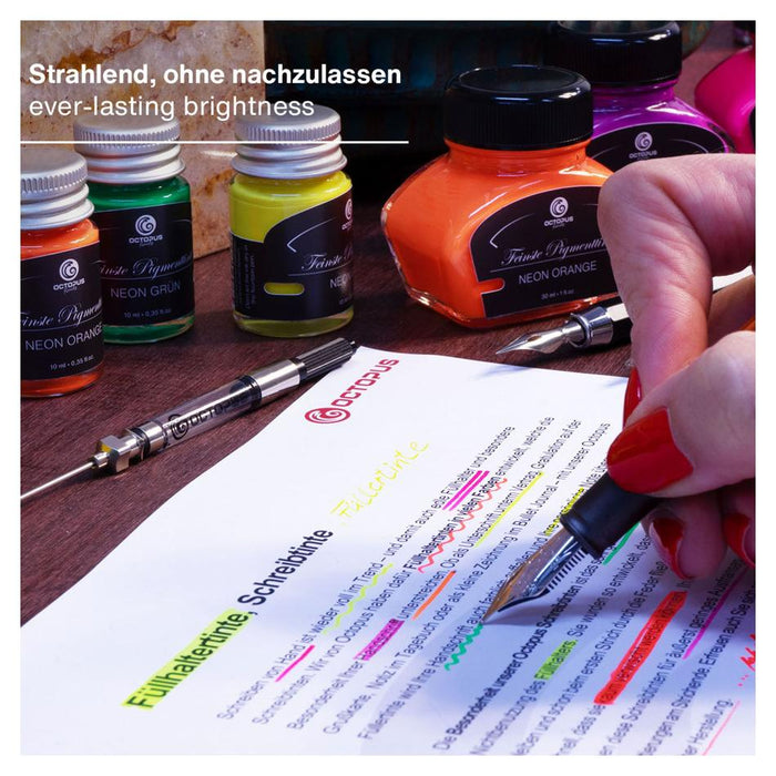 Octopus Neon Red Highlighter Ink 30ml Fluorescent Ink_4