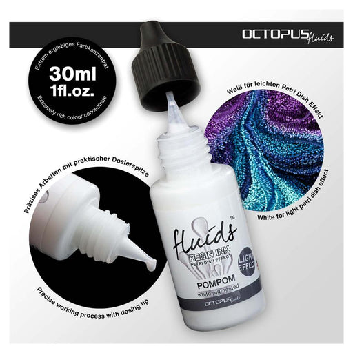 Octopus Resin Ink 30ml Pompom White Petri Dish Effect_2