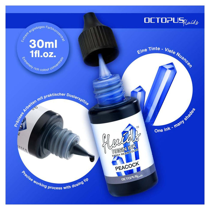 Octopus Resin Ink Peacock Blue 30ml for Epoxy & Crafts_2