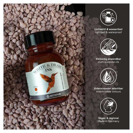 Octopus Write & Draw Ink 480ml Brown Colibri - Waterproof_2
