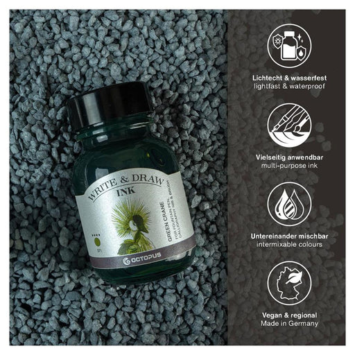 Octopus Write & Draw Ink 50ml Green Crane Smudge-Proof_2