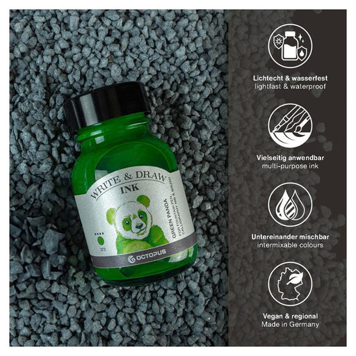 Octopus Write & Draw Ink 50ml Green Panda Smudge-Proof_2