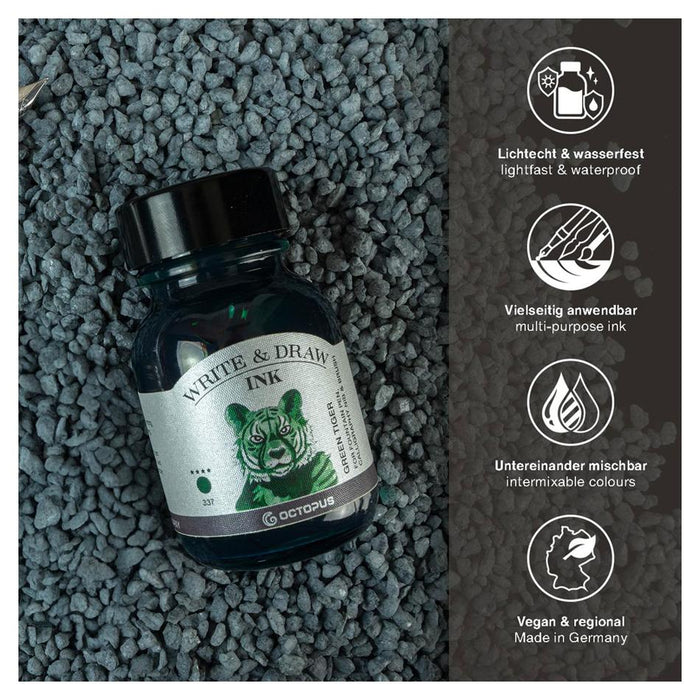 Octopus Write & Draw Ink 50ml Green Tiger OCTOWD337_2