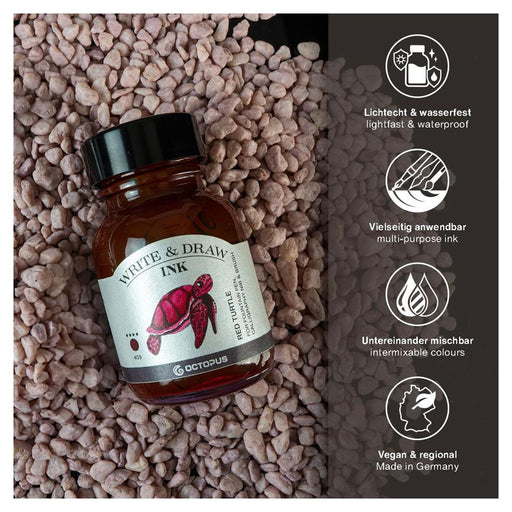 Octopus Write & Draw Ink 50ml Red Turtle 409 - Smudge-Proof_2