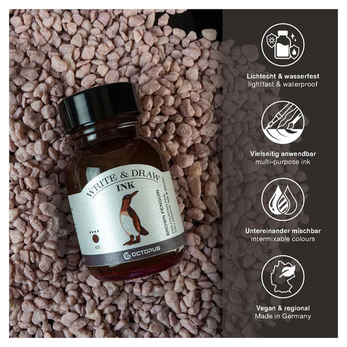 Octopus Write & Draw Ink 50ml - Brown Penguin 431_2