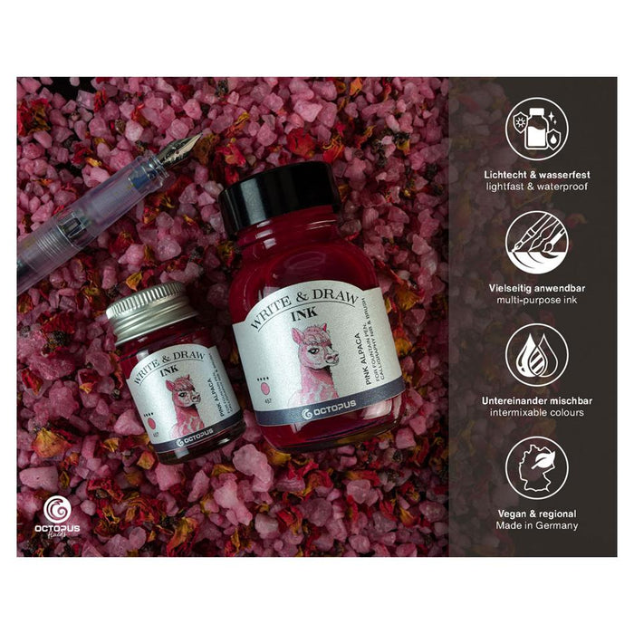 Octopus Write & Draw Ink 50ml - Pink Alpaca, Smudge-Proof_2