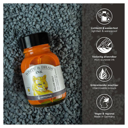 Octopus Write & Draw Ink 50ml - Yellow Wolf 382_2