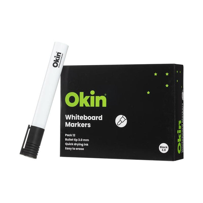 Okin Bullet Tip Black Whiteboard Marker 3.0mm IWMBLK_2