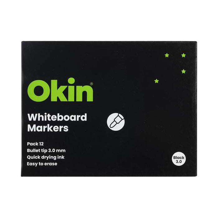 Okin Bullet Tip Black Whiteboard Marker 3.0mm IWMBLK_3