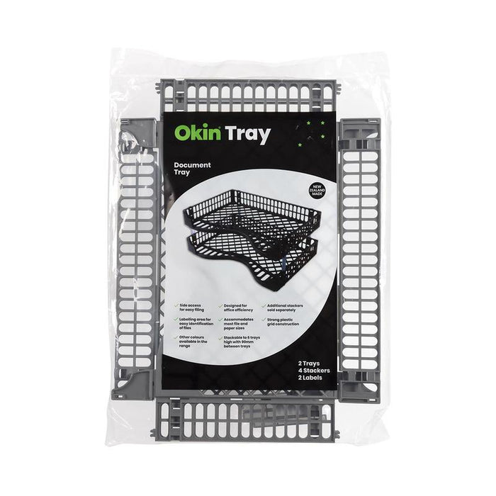 Okin Document Tray Grey, Pack of 2 ODTGY_2