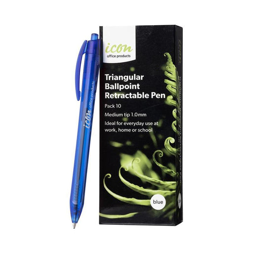 Okin Icon Ballpoint Retractable Pen Triangular Blue IBPTRIBLUE_2