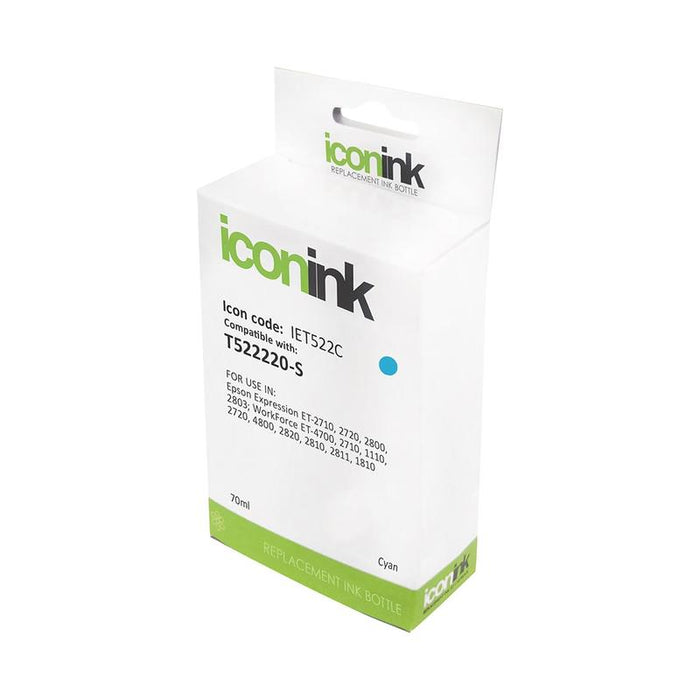 Okin Icon Compatible Epson T522 Cyan Ink Bottle IET522C_1