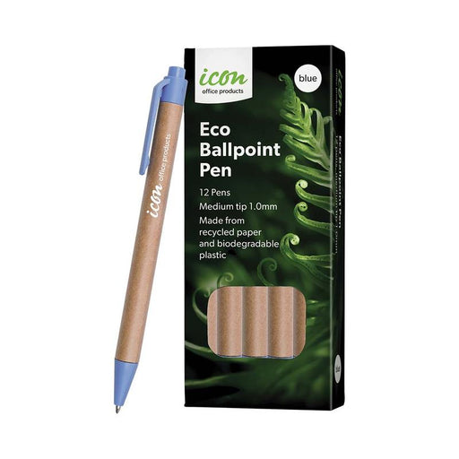 Okin Icon Eco Ballpoint Retractable Pen Blue, Pack of 12 IBPECOBL12_1