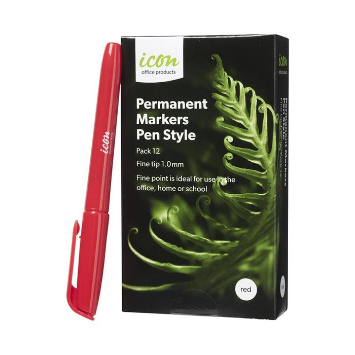 Okin Icon Permanent Marker Pen Style Red IPMFRED_3
