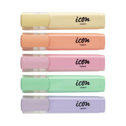 Okin Icon Recycled Highlighter Chisel Tip 4+1 Bonus Pack, Pastel IHLRASSTPB_2