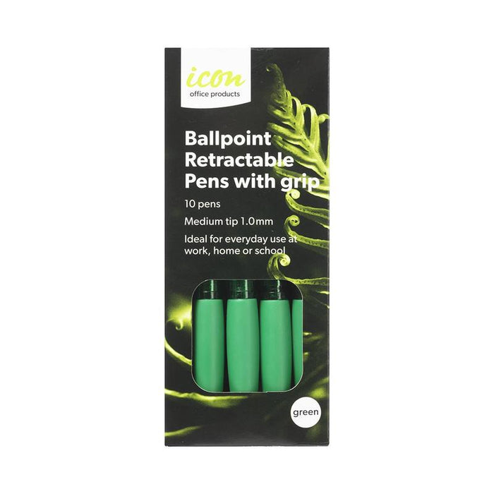 Okin Icon Retractable Ballpoint Pen Green 1.0mm_3