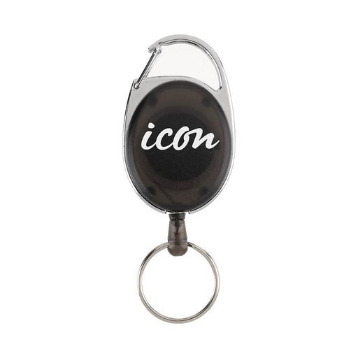 Okin Icon Retractable Snap Lock Key and ID Card Holder Charcoal IKHCHR_1