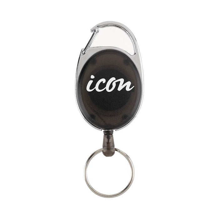 Okin Icon Retractable Snap Lock Key and ID Card Holder Charcoal IKHCHR_1