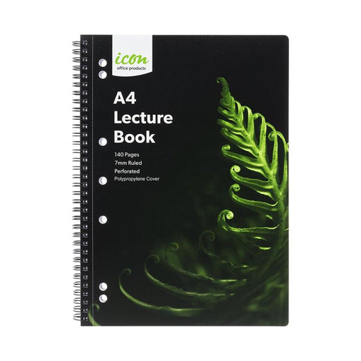 Okin Icon Spiral Lecture Notebook A4 PP Cover Black 140 pg ISNBPP007_1