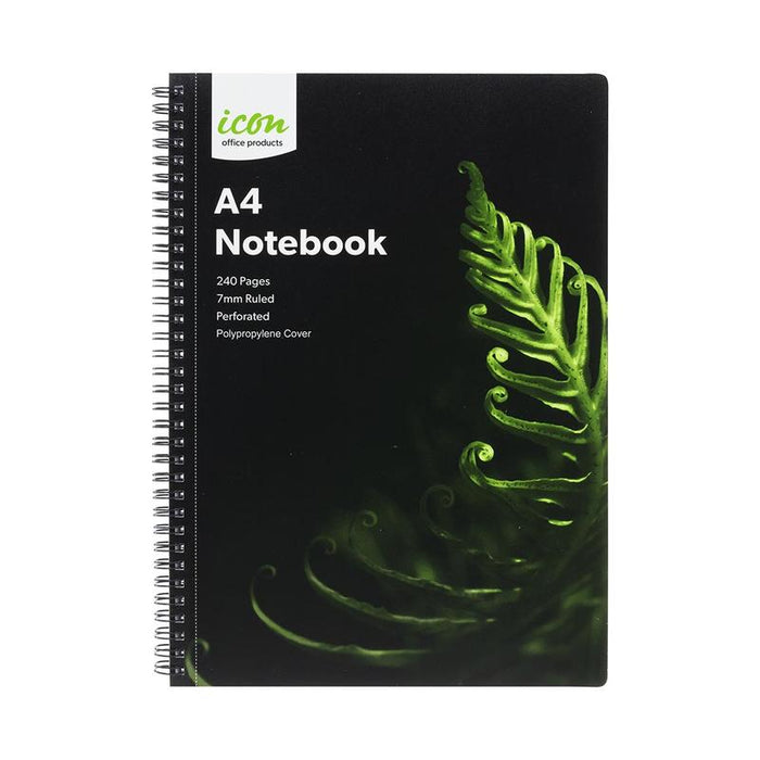 Okin Icon Spiral Notebook A4 PP Cover Black 240 pg ISNBPP005_1