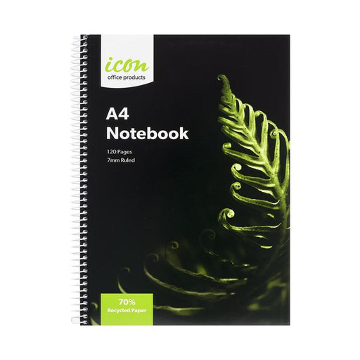 Okin Icon Spiral Notebook A4 Soft cover 120 pg 70% Rec ISNBR003_1