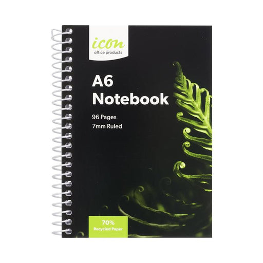 Okin Icon Spiral Notebook A6 Soft cover 96 pg 70% Rec ISNBR001_1