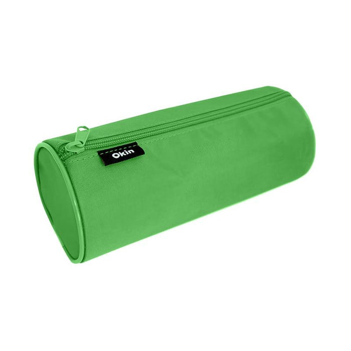 Okin Large Barrel Pencil Case Green 22x9cm PC-BARRELGN_1