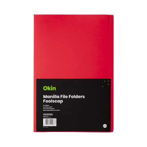 Okin Manilla File Folders FS Assorted, Pack of 10 IF416_1
