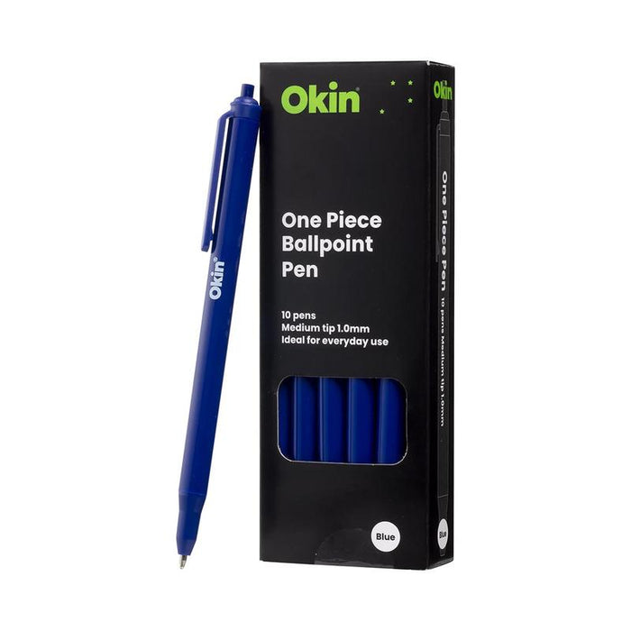 Okin One Piece Ballpoint Pen Blue IBP1PBLUE_2