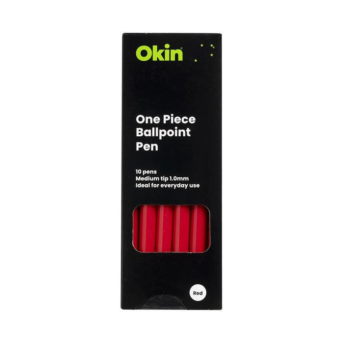 Okin One Piece Ballpoint Pen Red IBP1PRED_3
