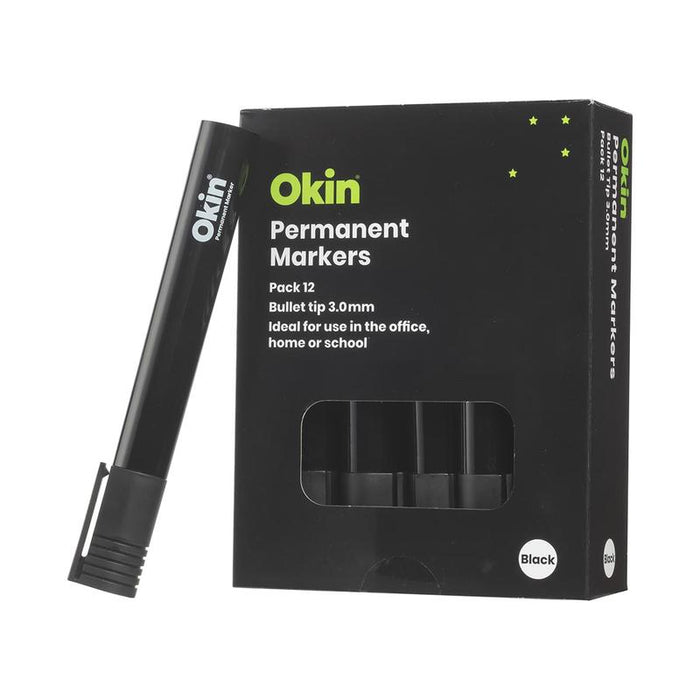 Okin Permanent Marker Bullet Tip Black IPMBLK_2