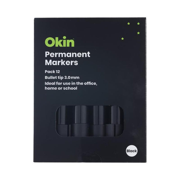 Okin Permanent Marker Bullet Tip Black IPMBLK_3