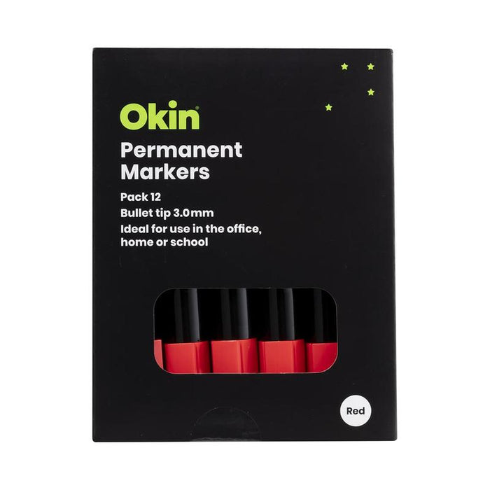 Okin Permanent Marker Bullet Tip Red IPMRED_4