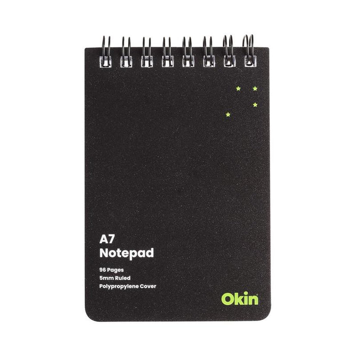 Okin Spiral Notepad A7 PP Cover Black 96 pg ISNBPP006_1