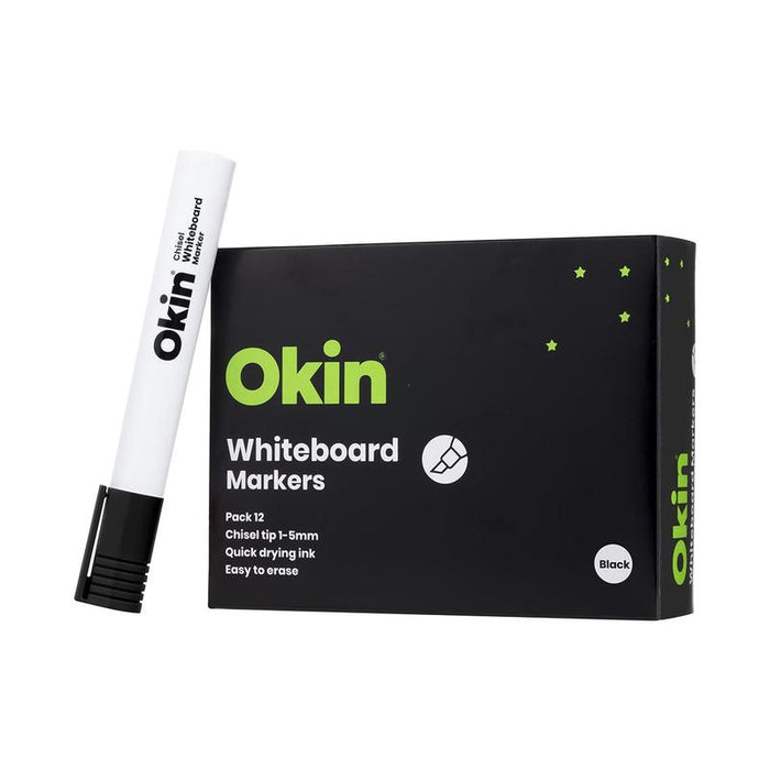 Okin Whiteboard Marker Chisel Tip Black IWMCBLK_3