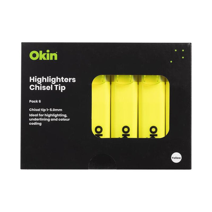 Okin Yellow Chisel Tip Highlighter IHLYELL_3