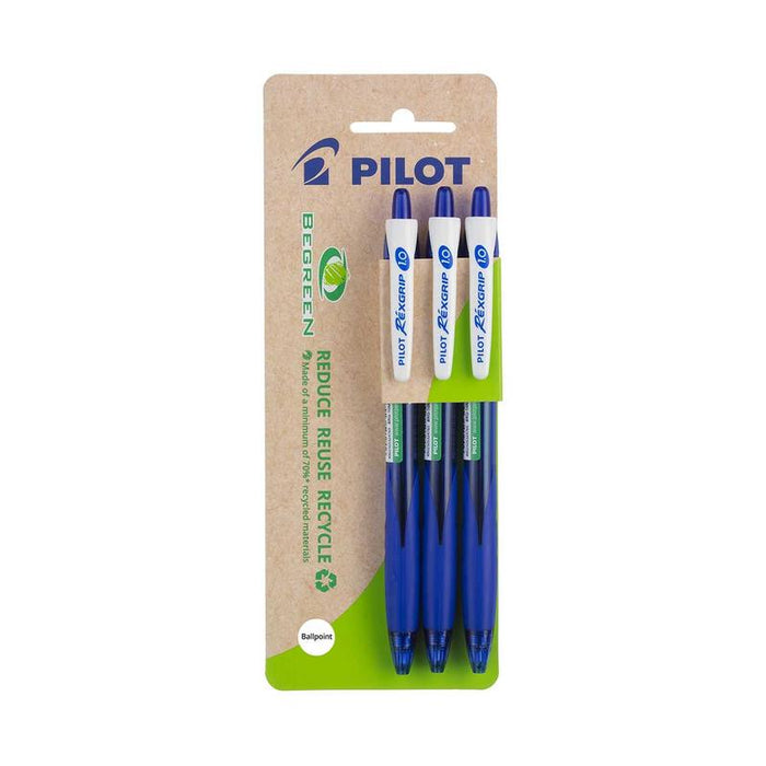 Pilot BeGreen Rexgrip Ballpoint Medium Blue, Pack of 3 HS 20160_1