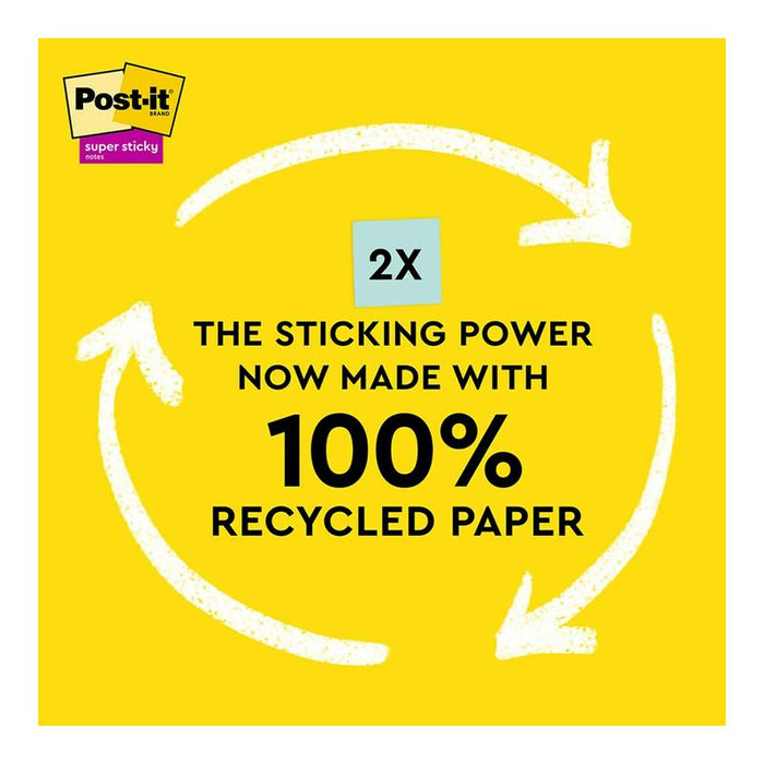 Post-it 100 Rec Super Sticky Notes 654R-5SST 76x76mm Oasis, Pack of 5 10973_4