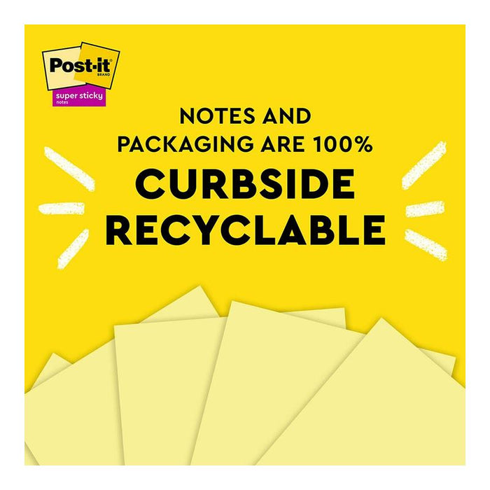 Post-it 100 Rec Super Sticky Pop Up Notes R330R-6SSCY 76x76mm Yellow, Pack of 6 10974_5