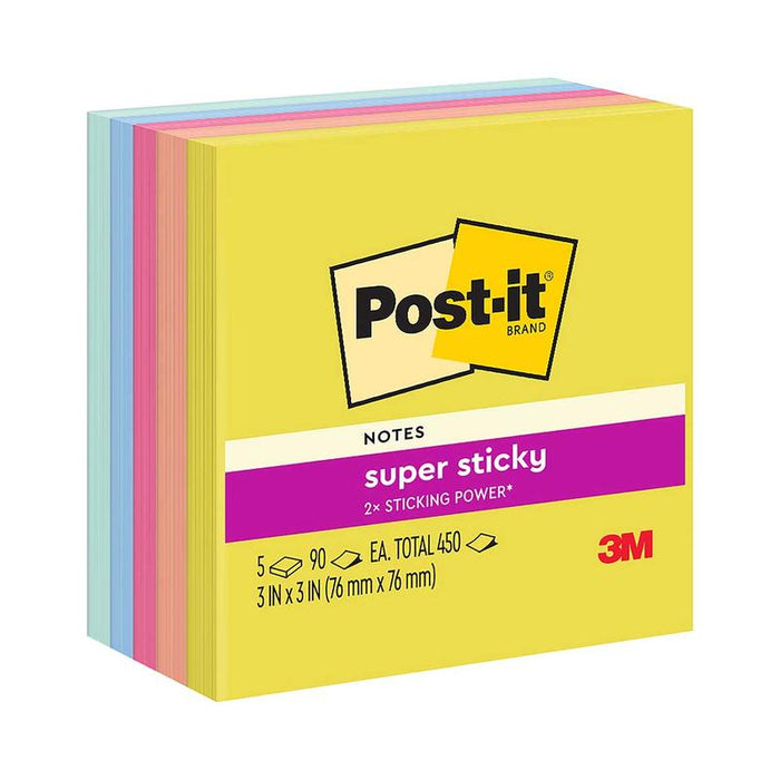 Post-it Super Sticky Notes 654-5SSJOY 76x76mm Summer Joy, Pack of 5 10964_1