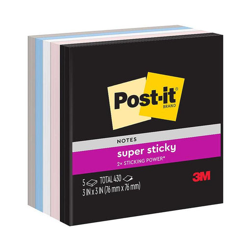 Post-it Super Sticky Notes 654-5SSNE 76x76mm Simply Serene, Pack of 5 10963_1
