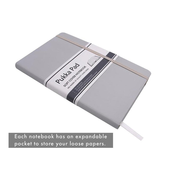 Pukka Signature Soft Cover Notebook 13x21cm Lined Oatmeal P7749SIG_5