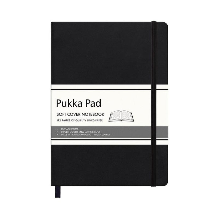 Pukka Soft Cover Lined Notebook 144 x 210mm Black P6981SCN_1